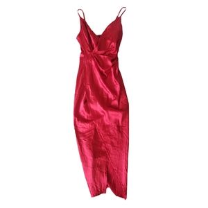 Red silky Naanaa dress from ASOS